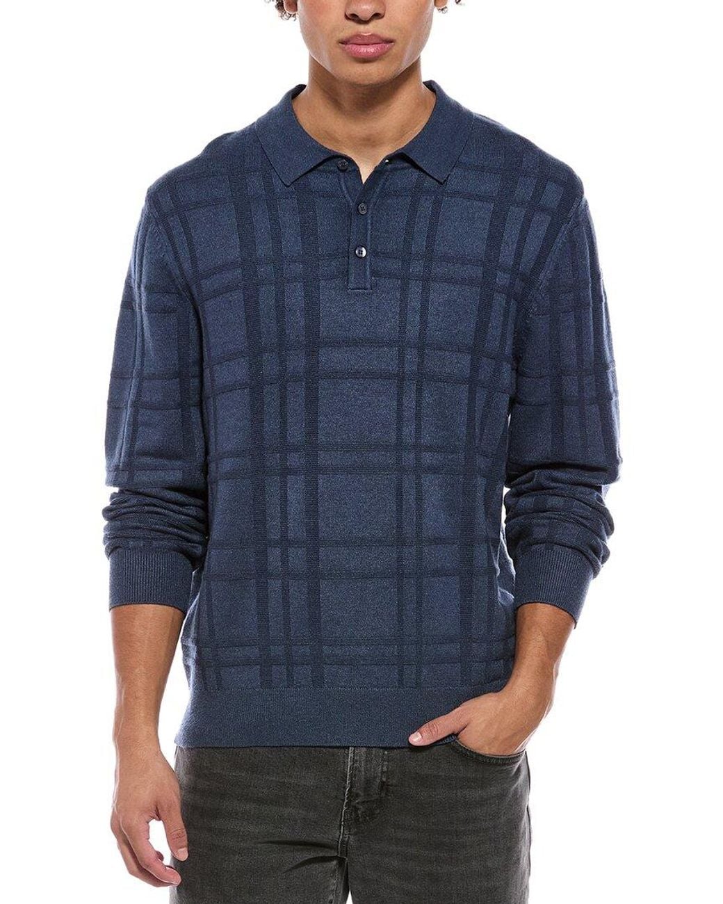 Point Zero Blue Polo Sweater for men