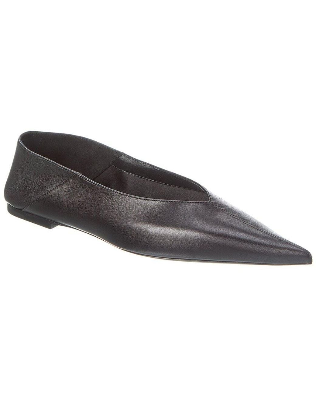 Saint Laurent Brown Carolyn Leather Flat
