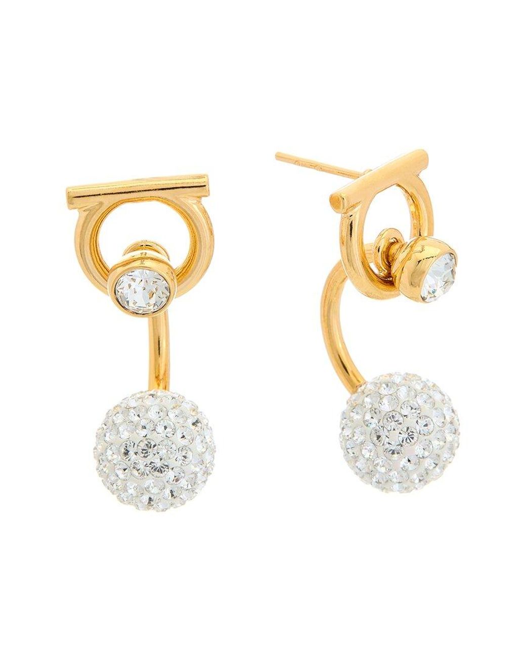Ferragamo Gancini Crystals Earrings in Metallic | Lyst