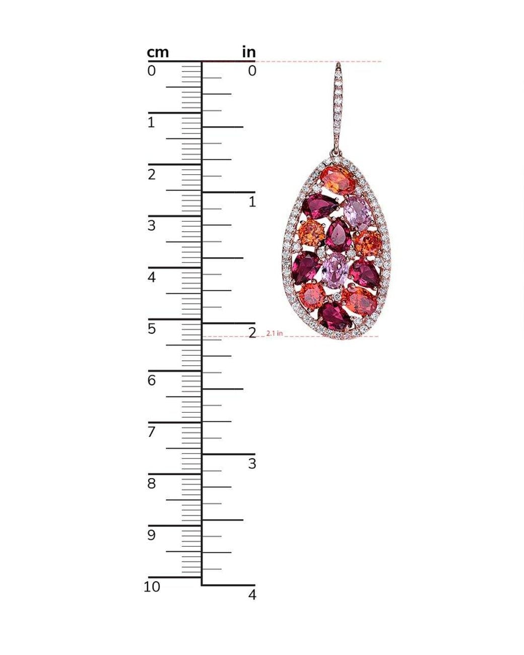 Genevive Jewelry Red 14k Rose Gold Vermeil Cz Earrings