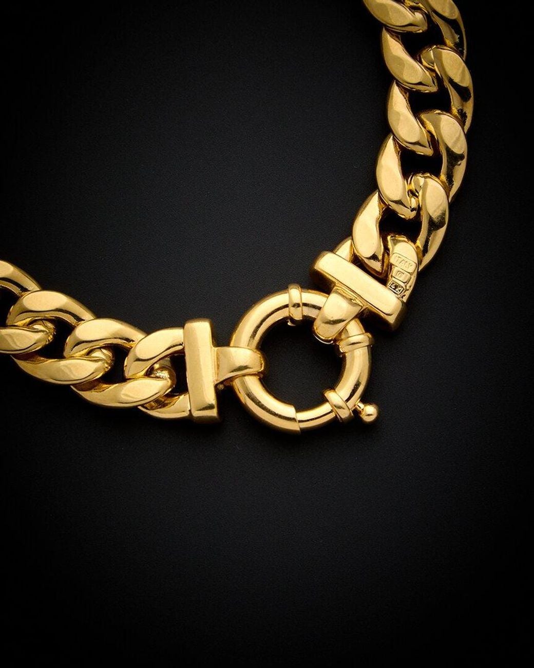 Italian Gold Blue 14k Curb Chain Bracelet