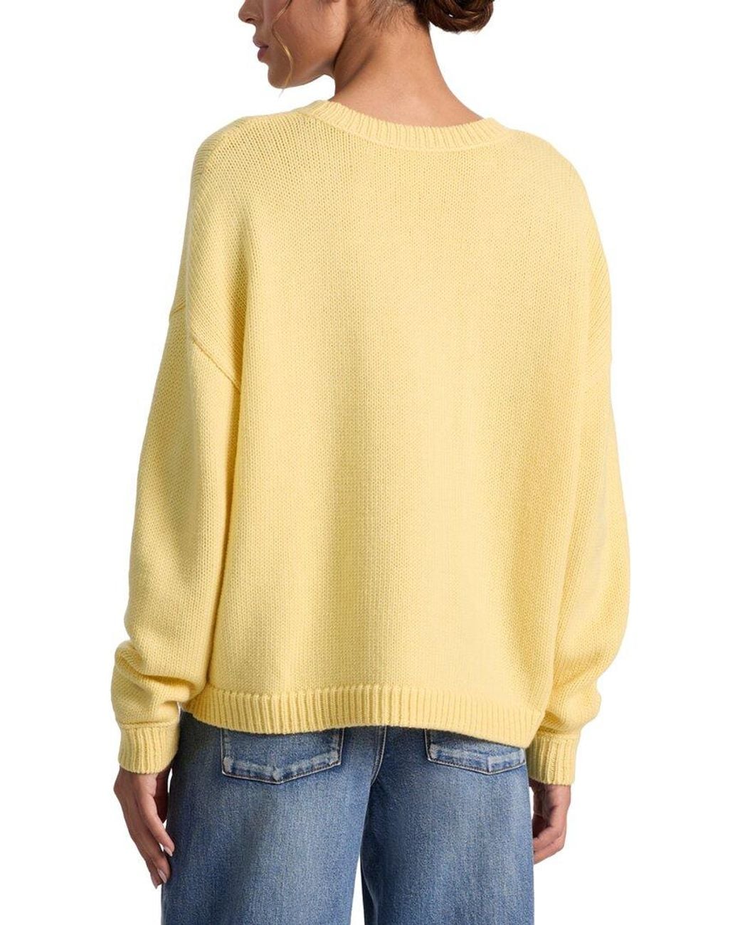 Alice + Olivia Yellow Ensley Wool-Blend Crewneck Pullover