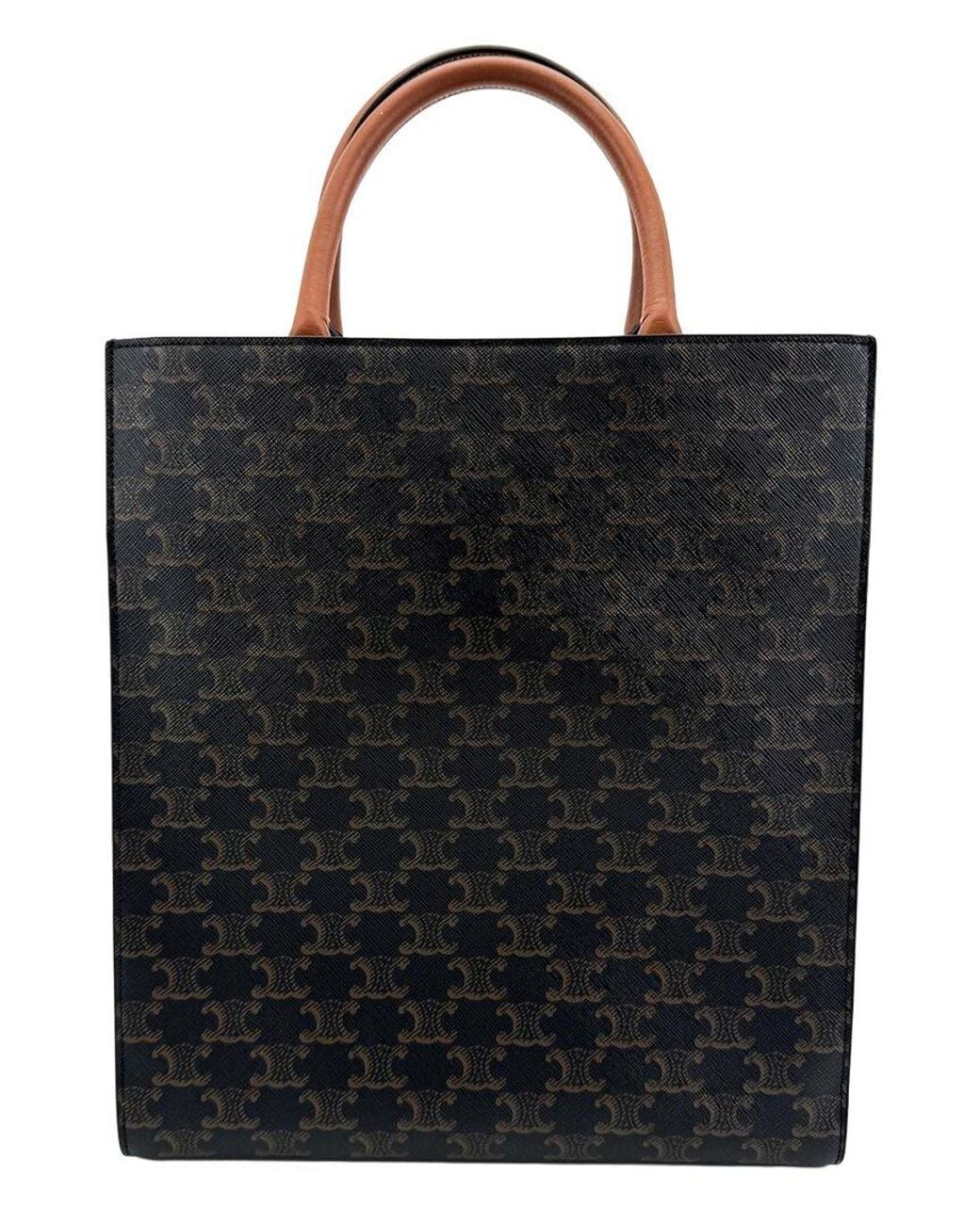 Céline Black Triomphe Canvas Mini Vertical Cabas (Authentic Pre-Loved)