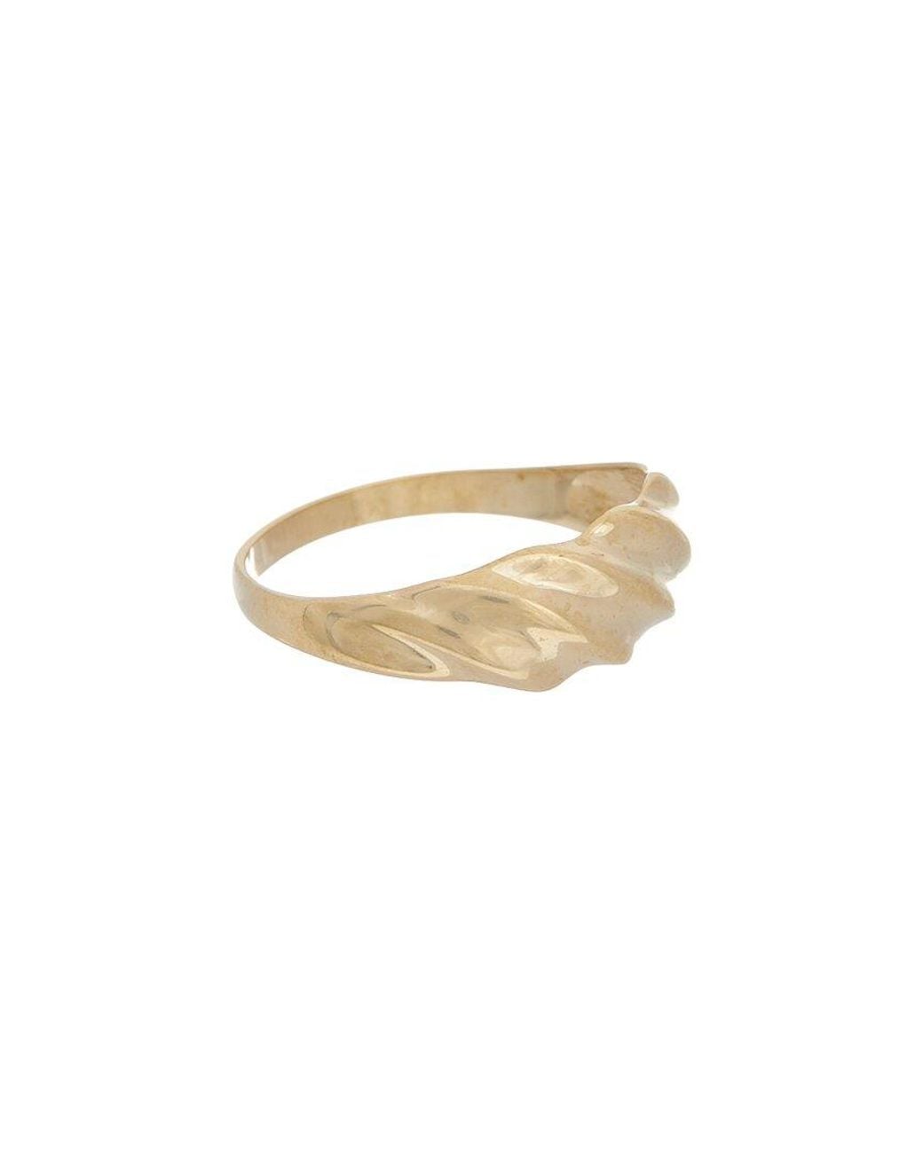 Italian Gold White 10K Polished Shrimp Ring