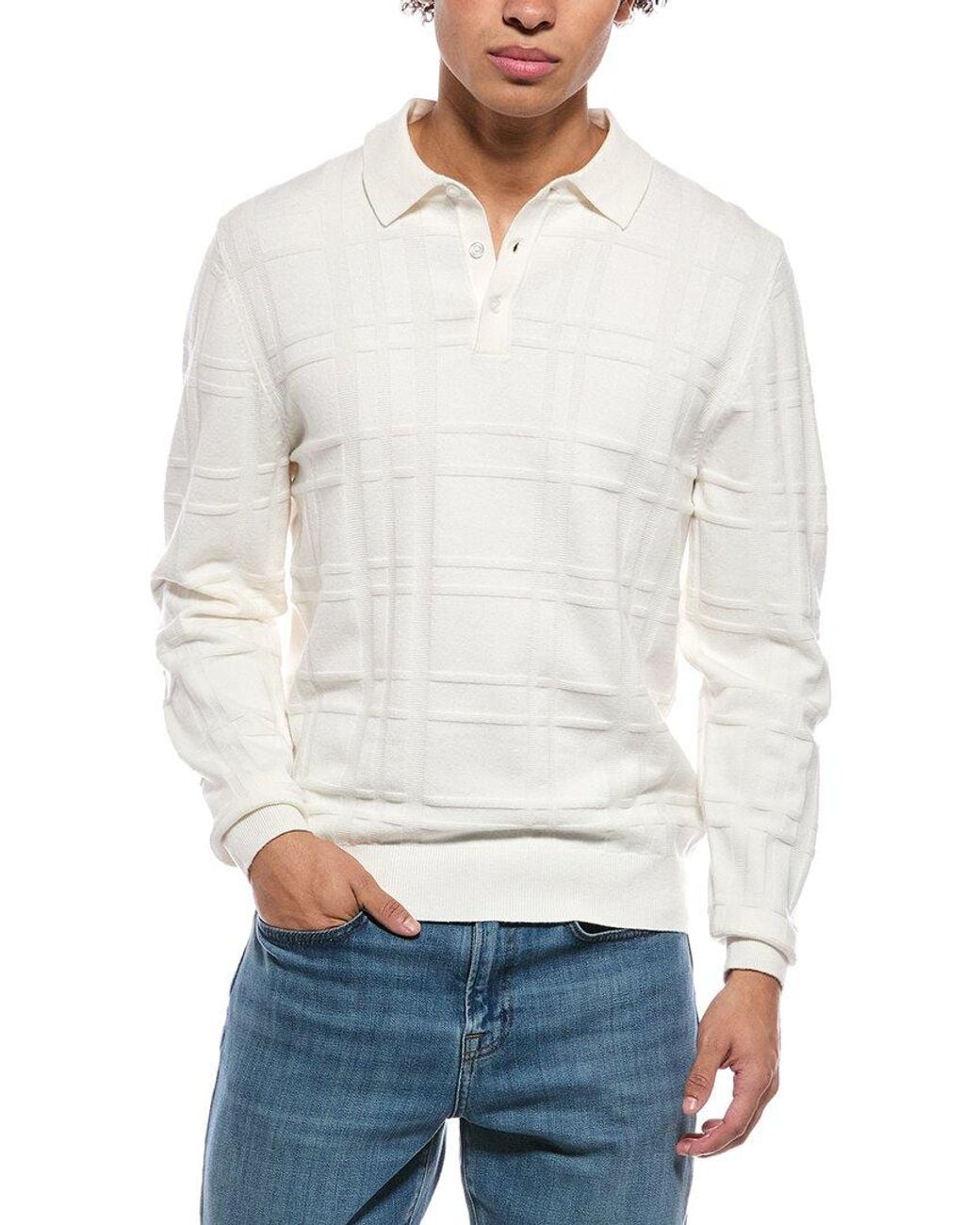 Point Zero White Polo Sweater for men