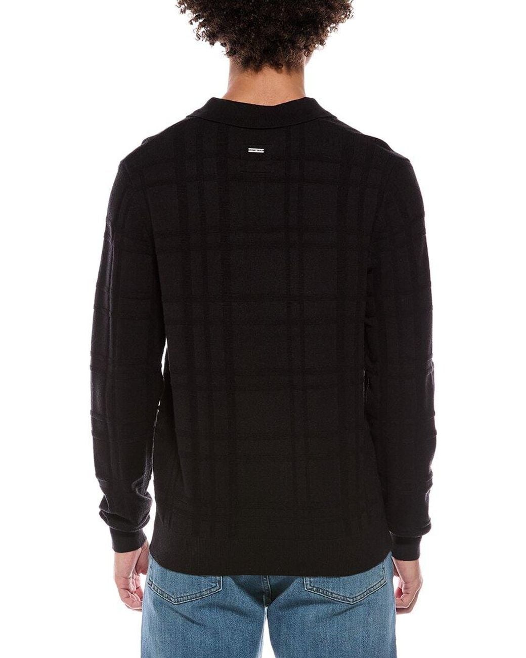 Point Zero Black Polo Sweater for men