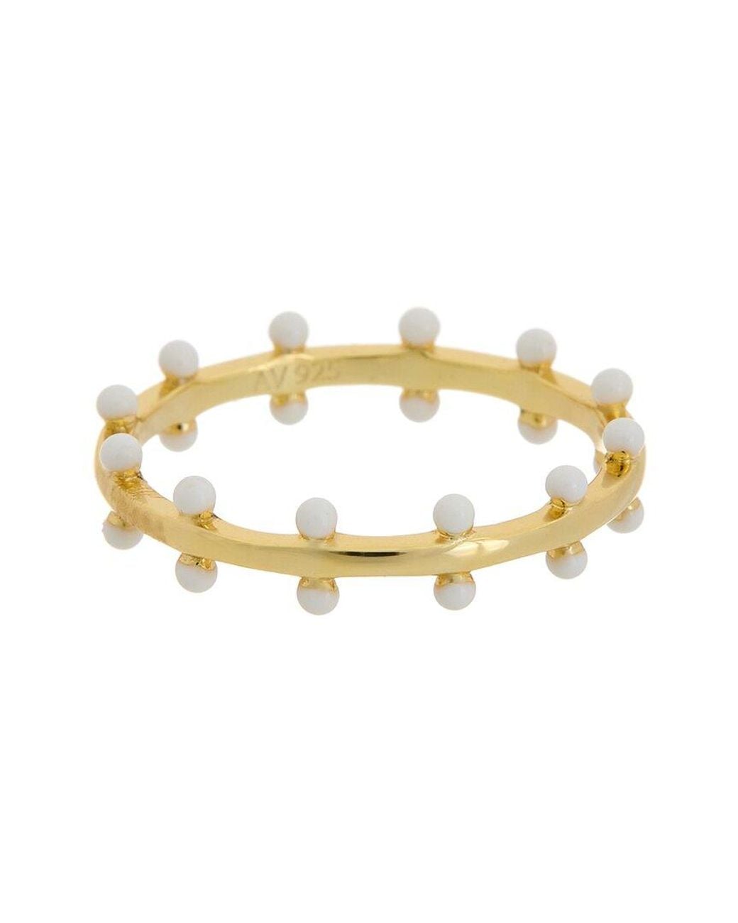Argento Vivo Metallic 14k Plated Bead Ring