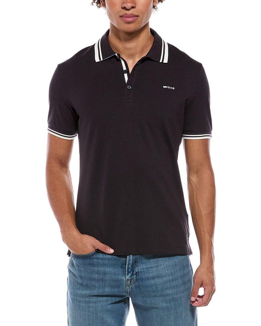 Gas Black Polo Shirt for men