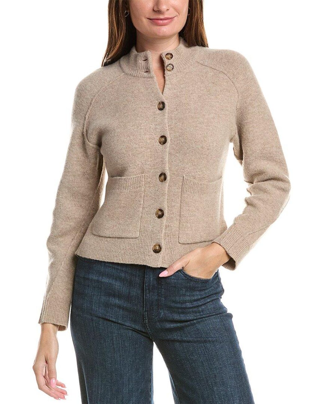 Rag & Bone Natural Bridget Mock Neck Cardigan
