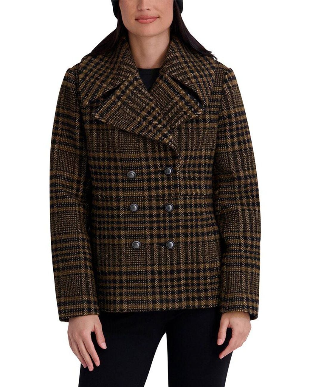 Kenneth Cole Black Short Wool-Blend Jacket