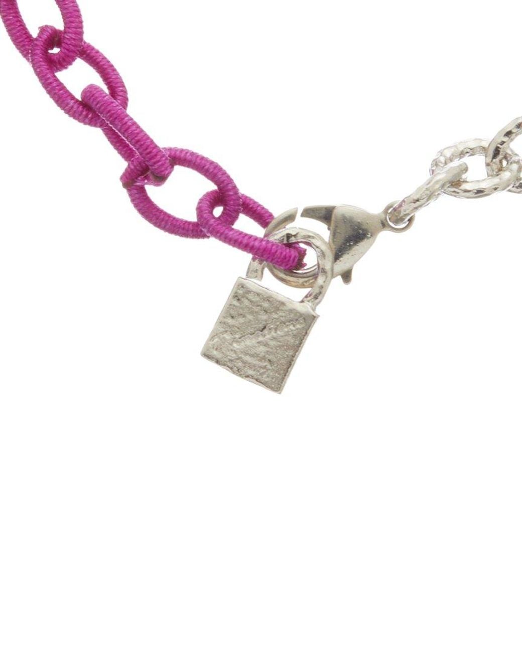 Juvell Pink 18k Plated Silk Link Bracelet