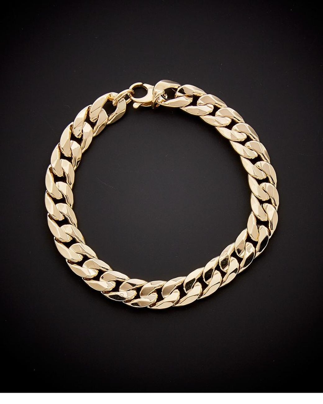 Italian Gold Black 14k Cuban Curb Link Bracelet