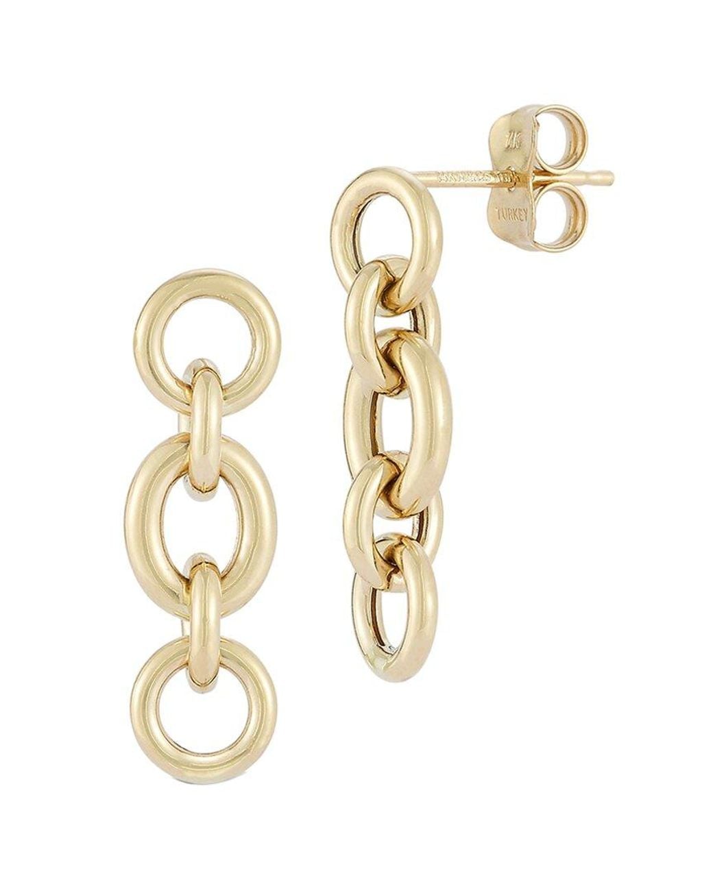 Ember Fine Jewelry Metallic 14k Dainty Link Drop Earrings