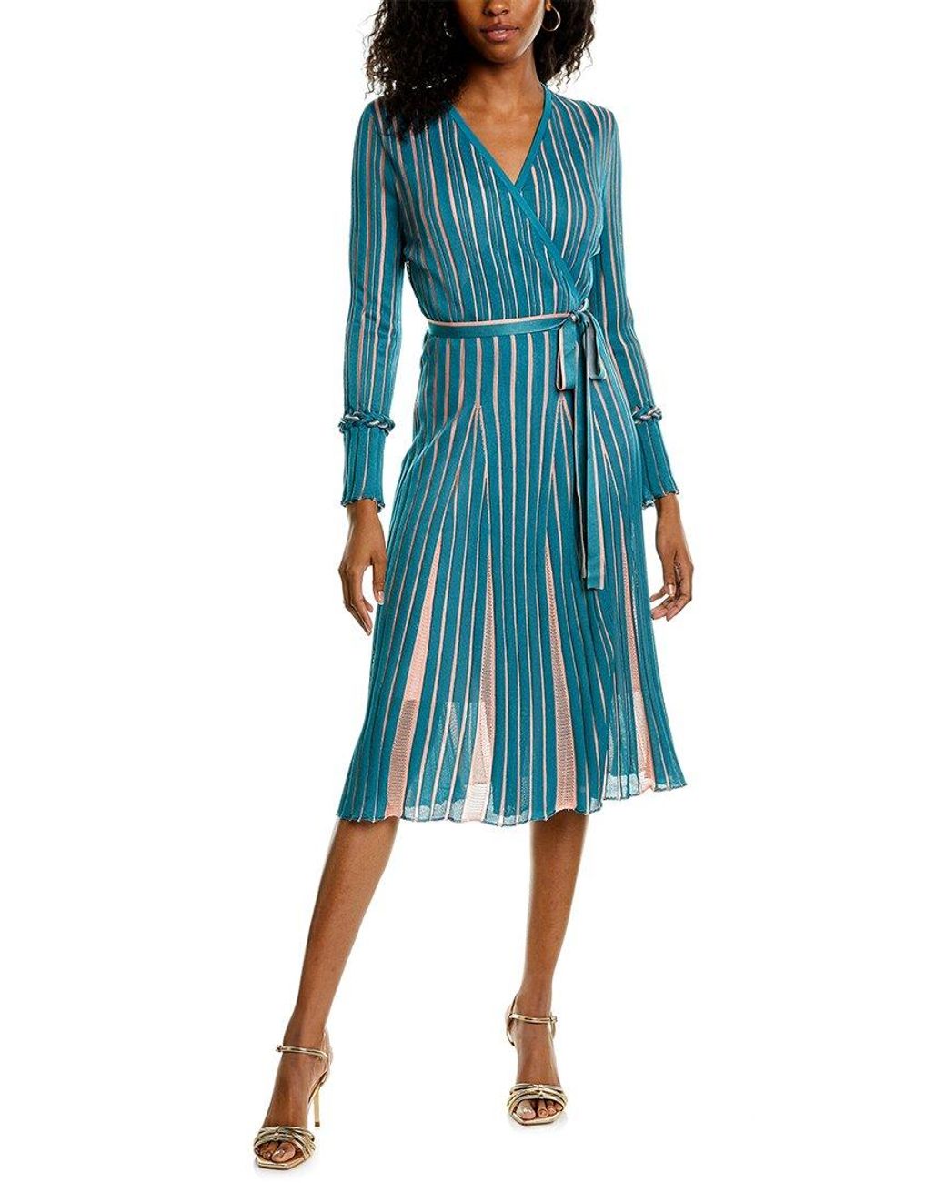 Diane von Furstenberg Synthetic Edeline Wrap Dress in Blue | Lyst