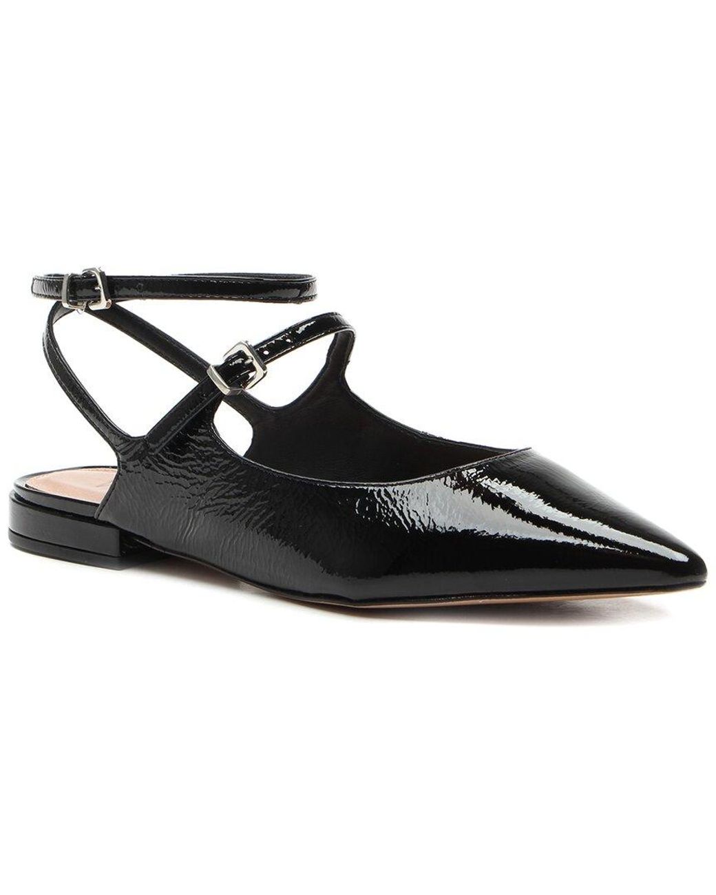 Vicenza Black Burnie Patent Ankle Wrap