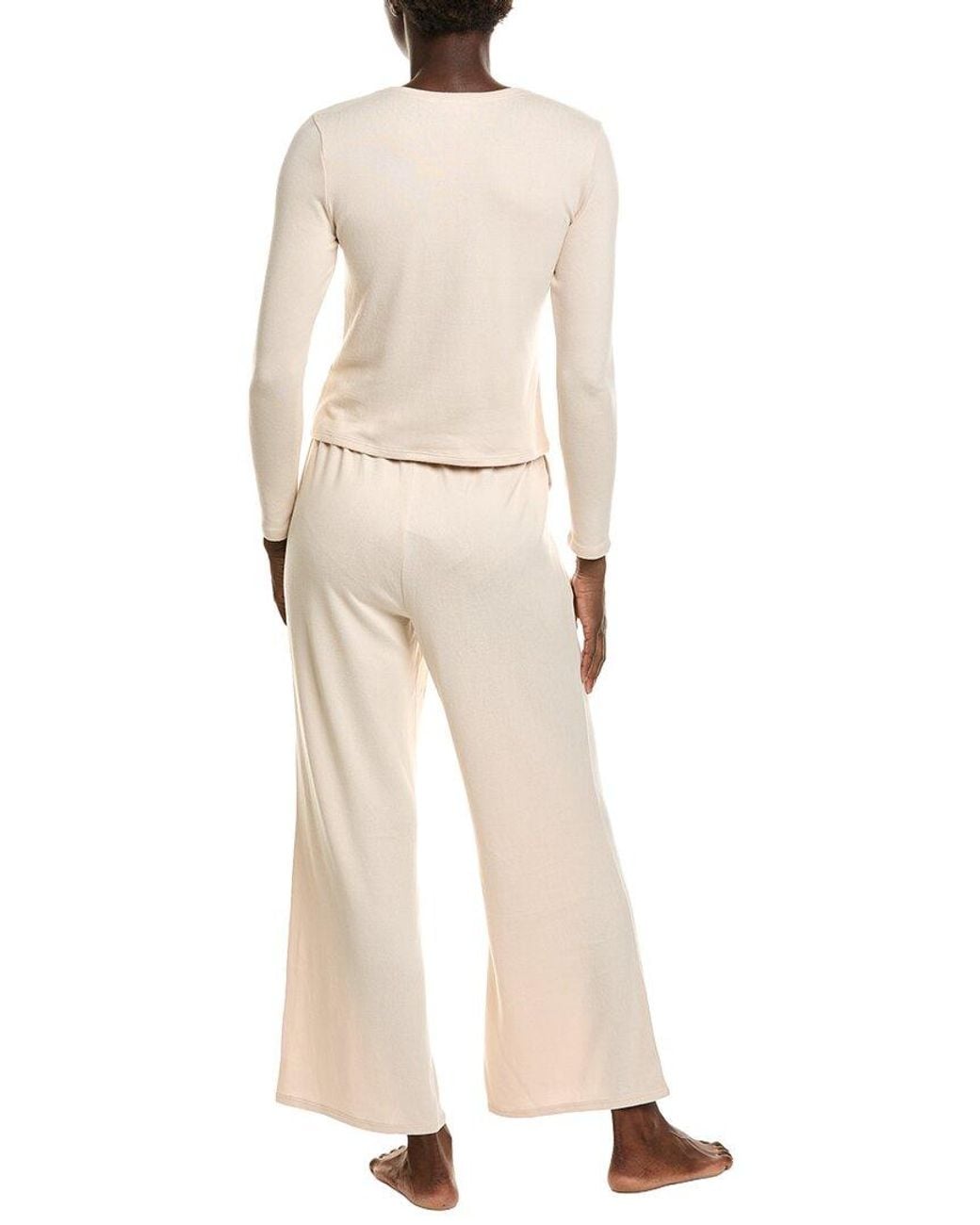 Natori Natural 2Pc Bliss Essentials Long Sleeve Pajama Set