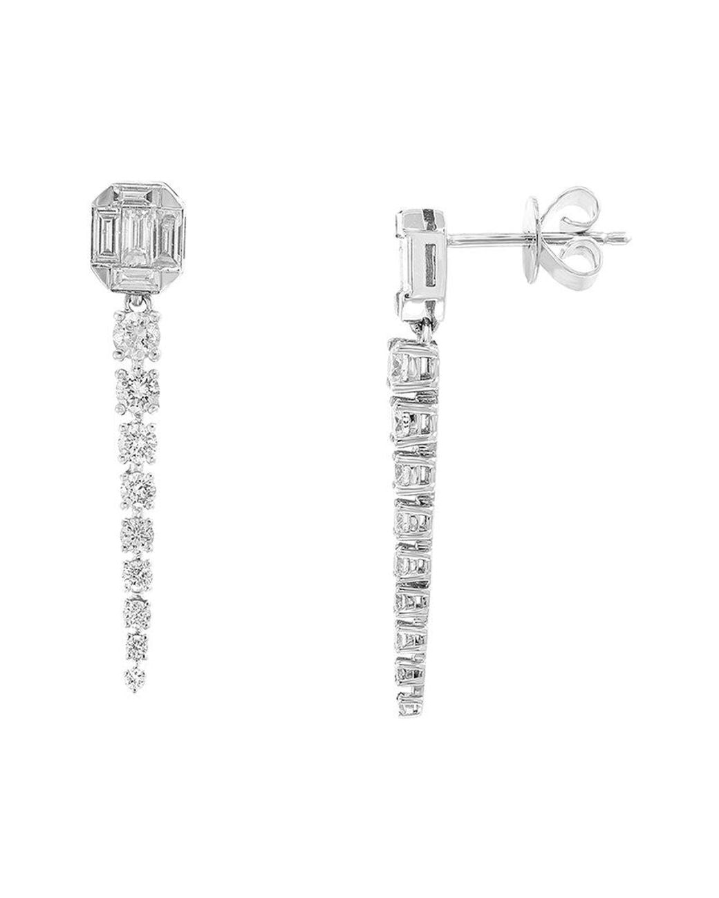 Effy Fine Jewelry White 14k 0.98 Ct. Tw. Diamond Earrings