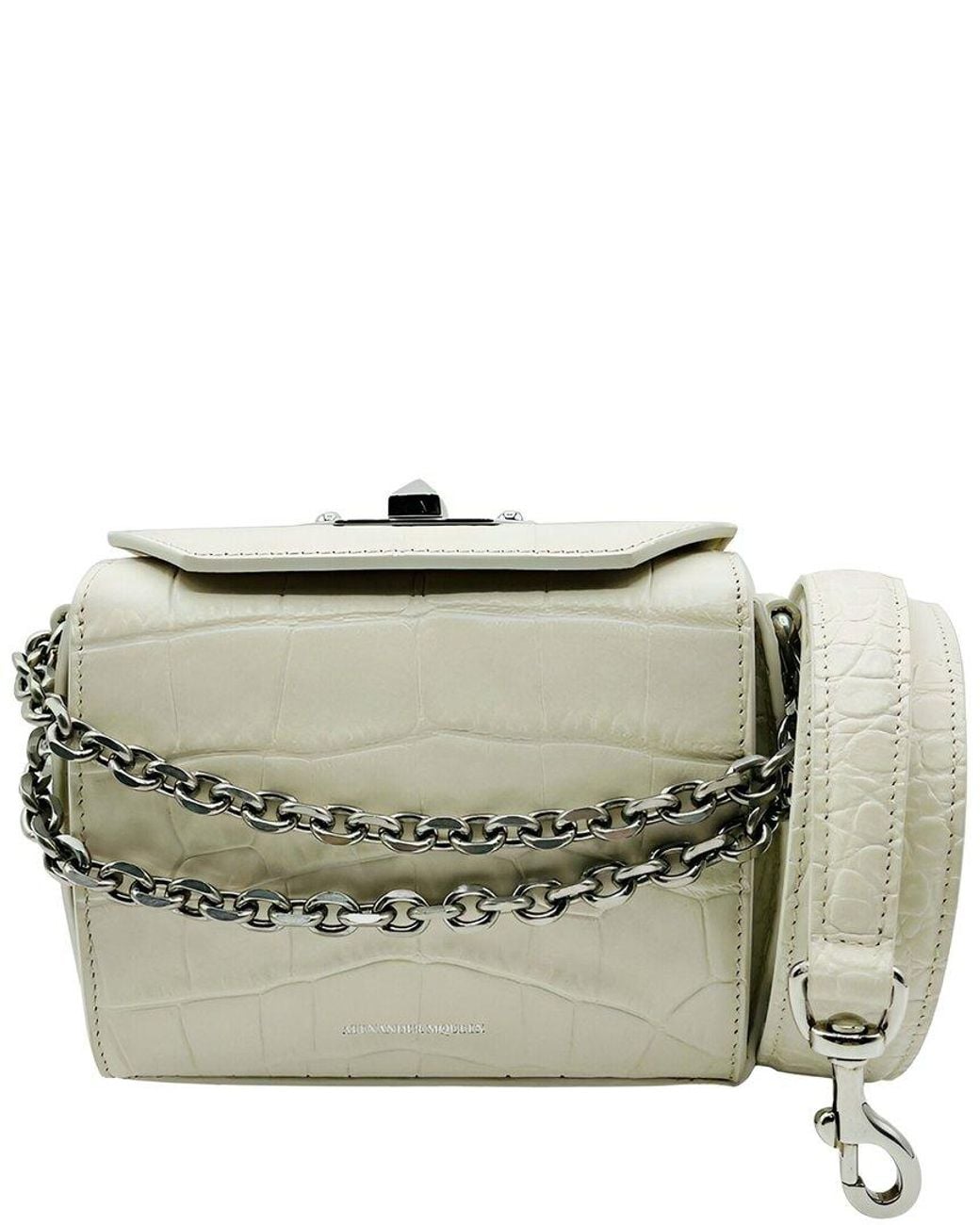 McQueen Gray Leather Crossbody