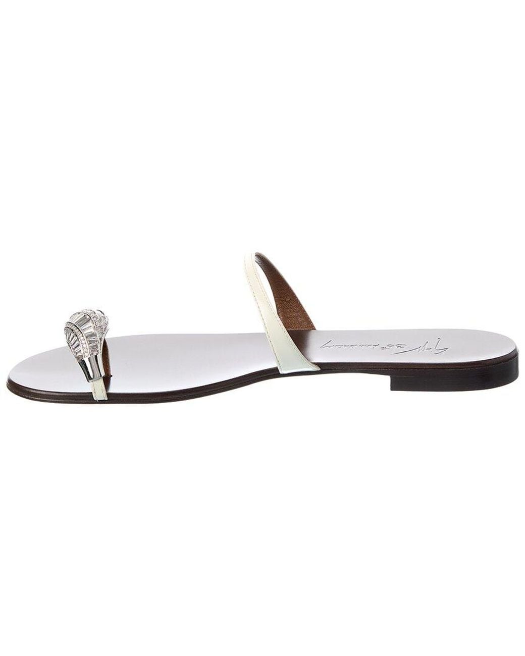 Giuseppe Zanotti White Ganass Leather Sandal