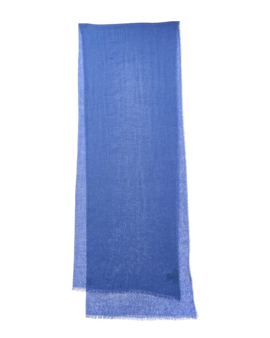 Bruno Magli Blue Cashmere-blend Scarf