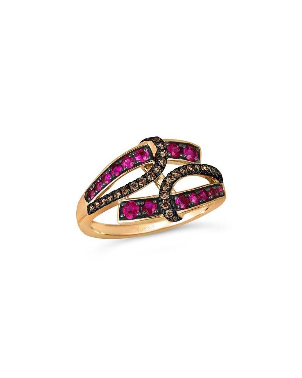 Le Vian Red Le Vian 14k Rose Gold 0.69 Ct. Tw. Diamond & Pink Sapphire Cocktail Ring