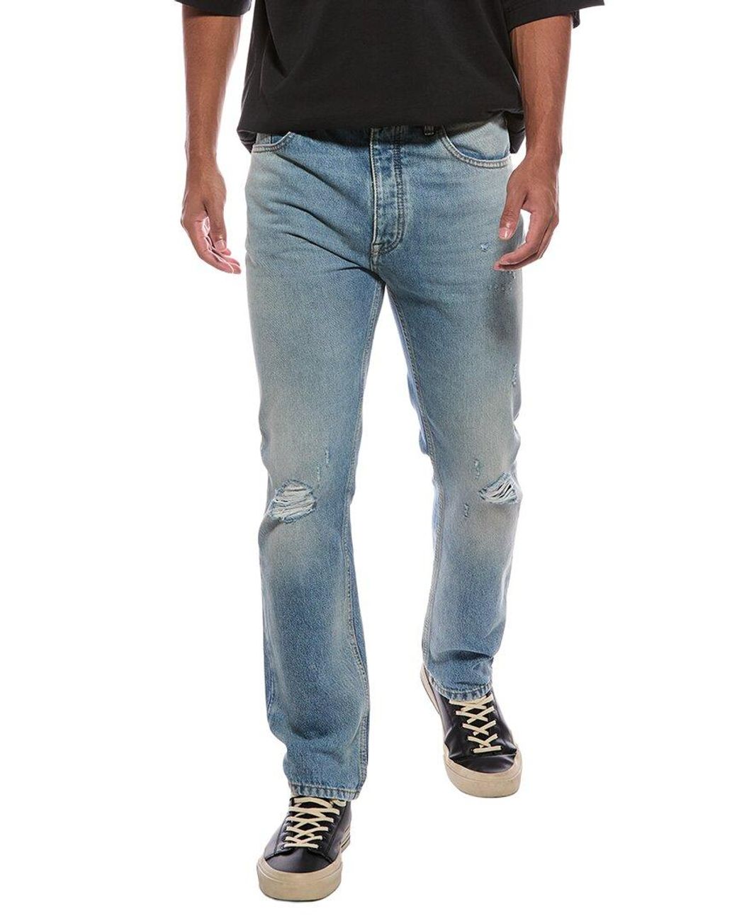Palm Angels Blue Monogram Regular Straight Jean for men