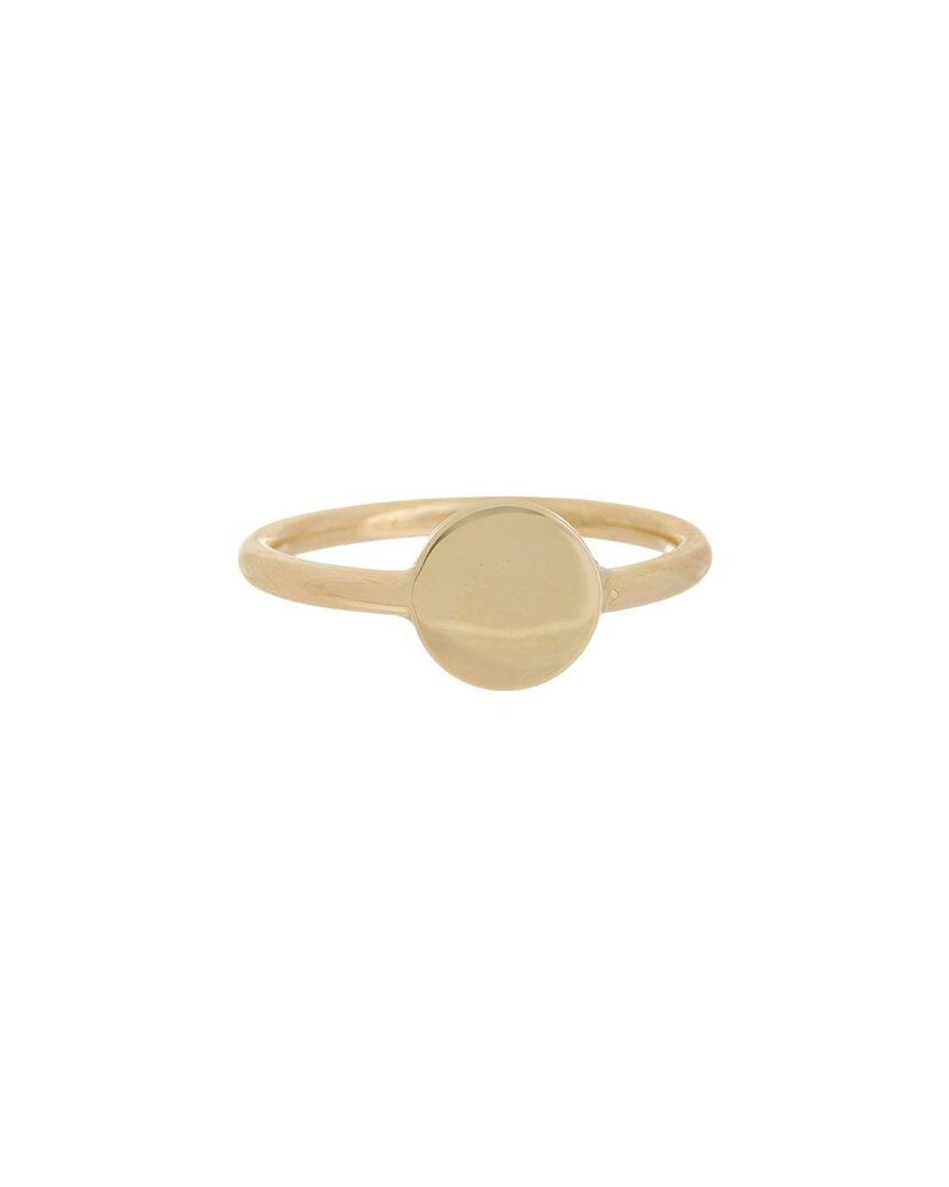 Italian Gold White 10K Disc Ring