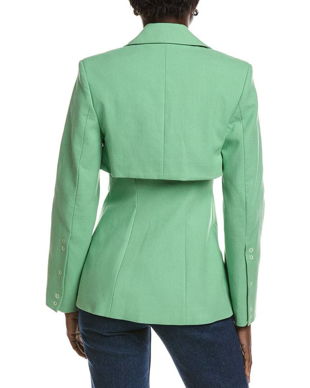 Ganni Green Suiting Blazer