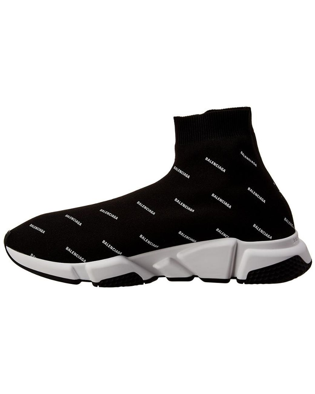 Balenciaga Speed With Logo All Over Print Sock Sneakers in Black for Men |  Lyst UK