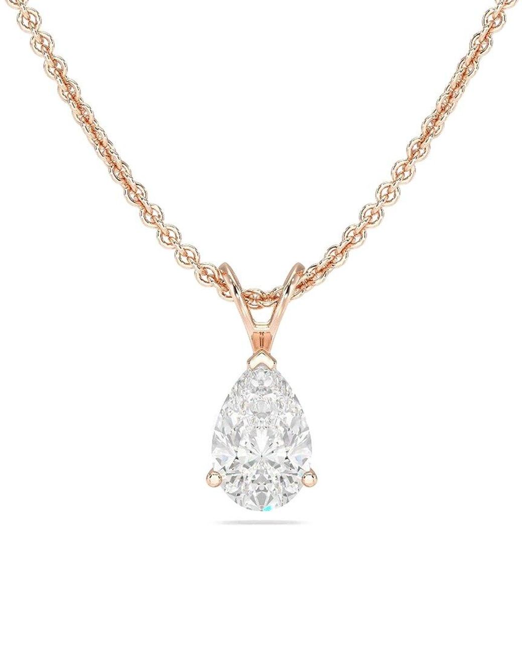 Lab Grown Diamonds Metallic 14K 1.50 Ct. Tw. Lab-Grown Diamond Necklace