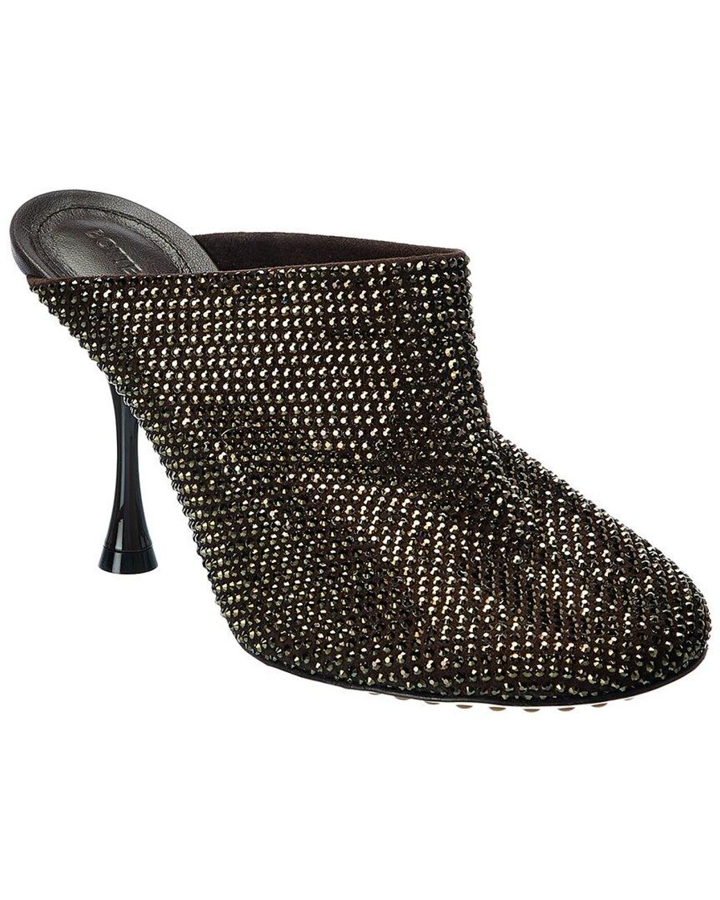 Bottega Veneta Black Dot Sparkle Suede Mule