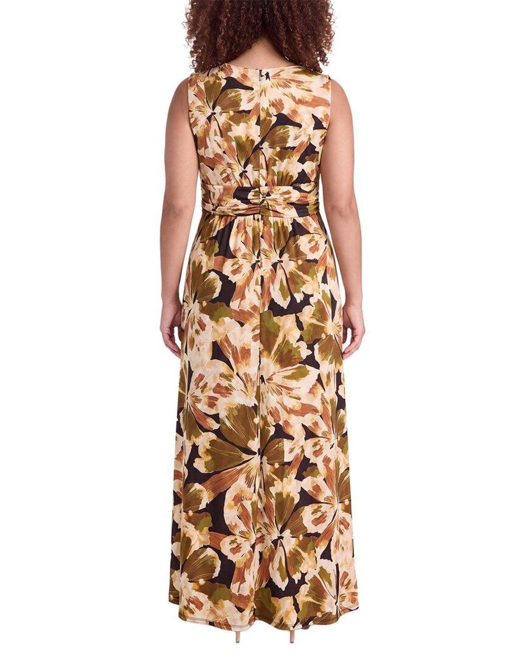 Anne Klein Metallic Plus Twist Front Maxi Dress