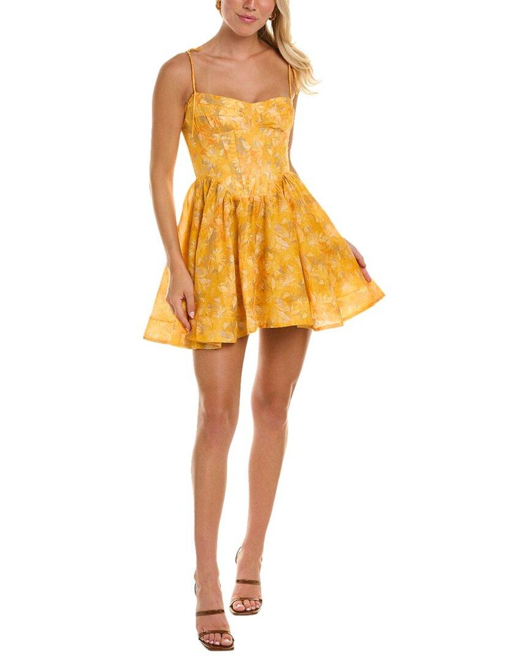 Dance on the blacktop yellow floral print mini clearance dress