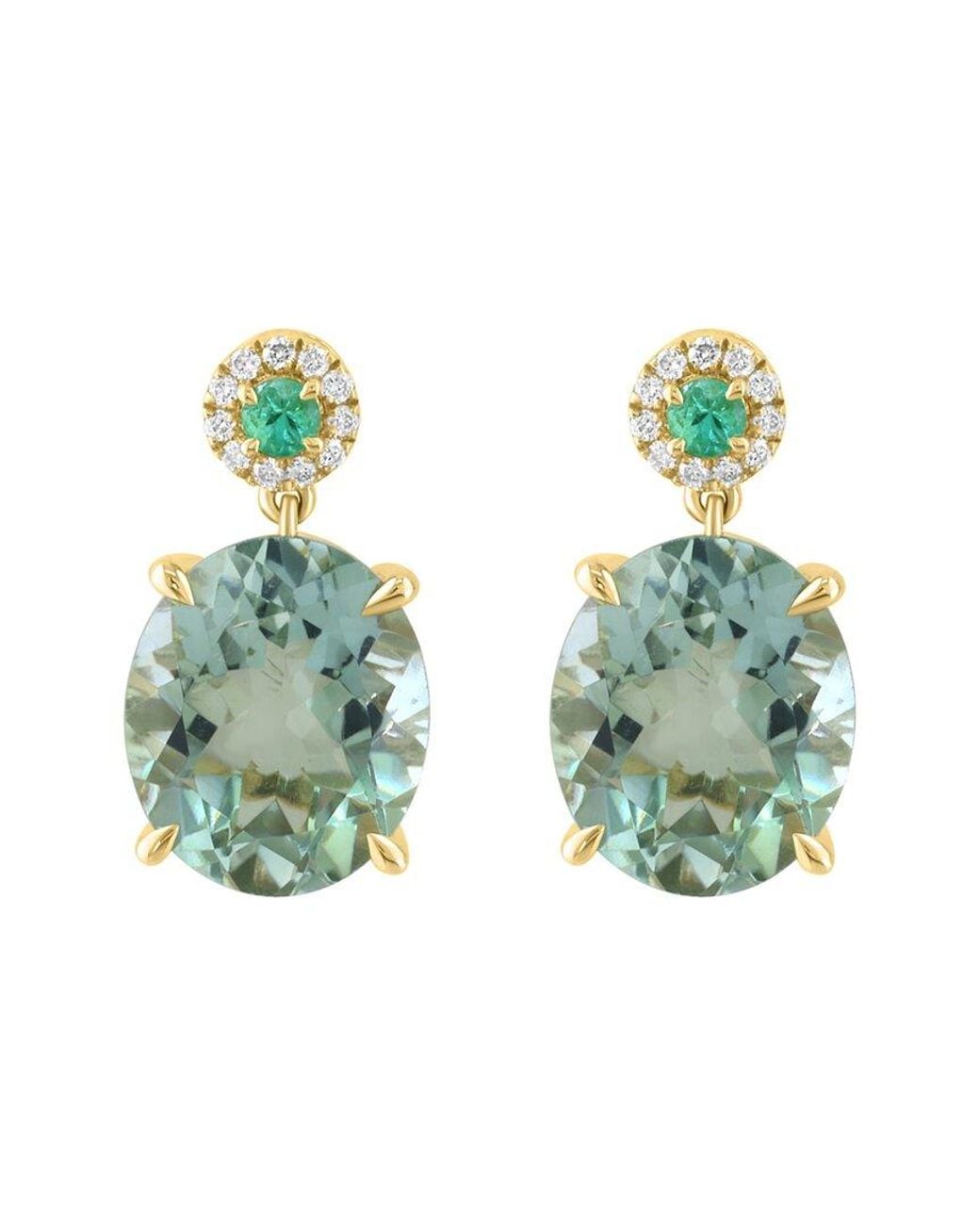 Effy Fine Jewelry Metallic 14K 9.11 Ct. Tw. Diamond & Gemstone Earrings