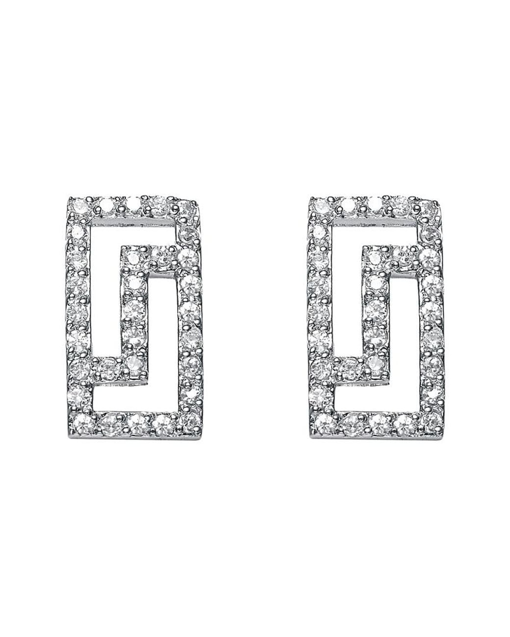Genevive Jewelry Metallic Silver Cz Earrings