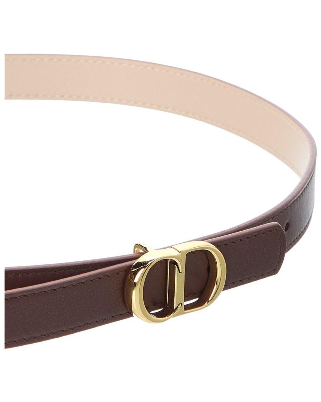 Dior Cd Icon Leather Belt in White | Lyst