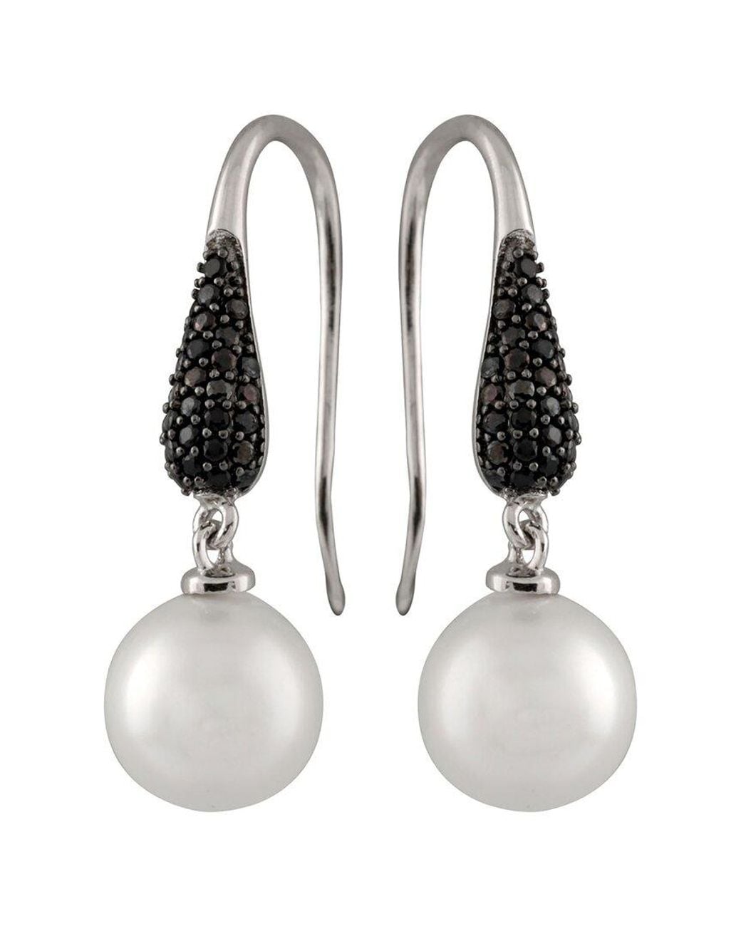 Splendid White 10Mm Pearl Cz Earrings