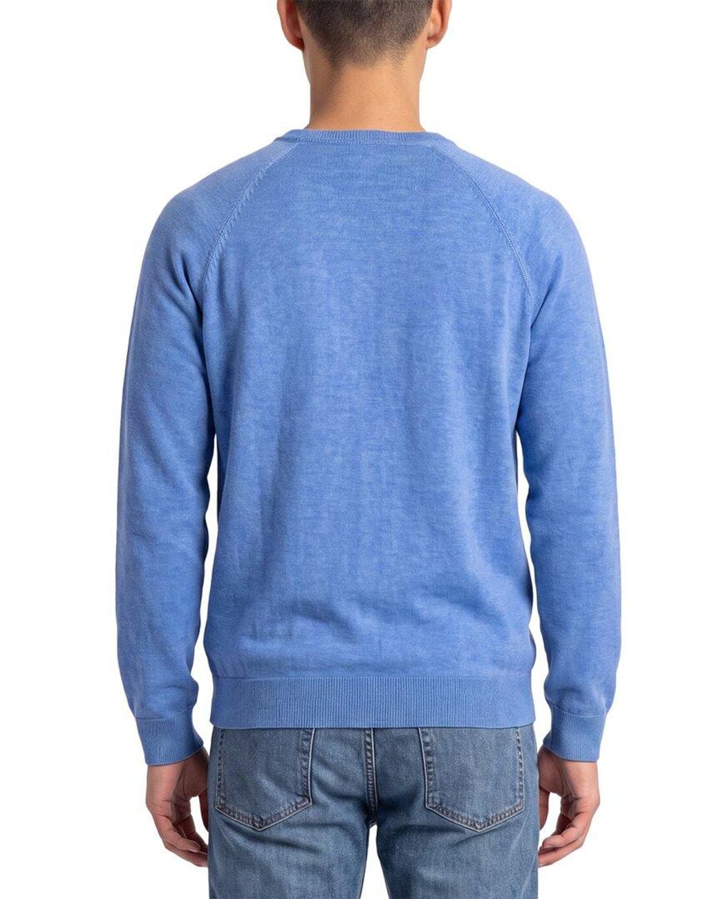 Forte Blue Cashmere 100% Cashmere Crewneck 100% Cashmere Sweater for men