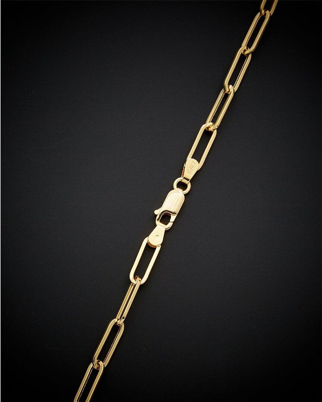 Italian Gold Black 14k Polished Paperclip Necklace