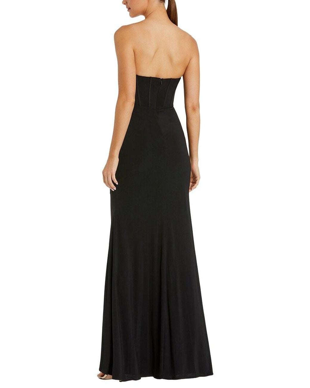 Mac Duggal Black Strapless Sweetheart Jersey Gown
