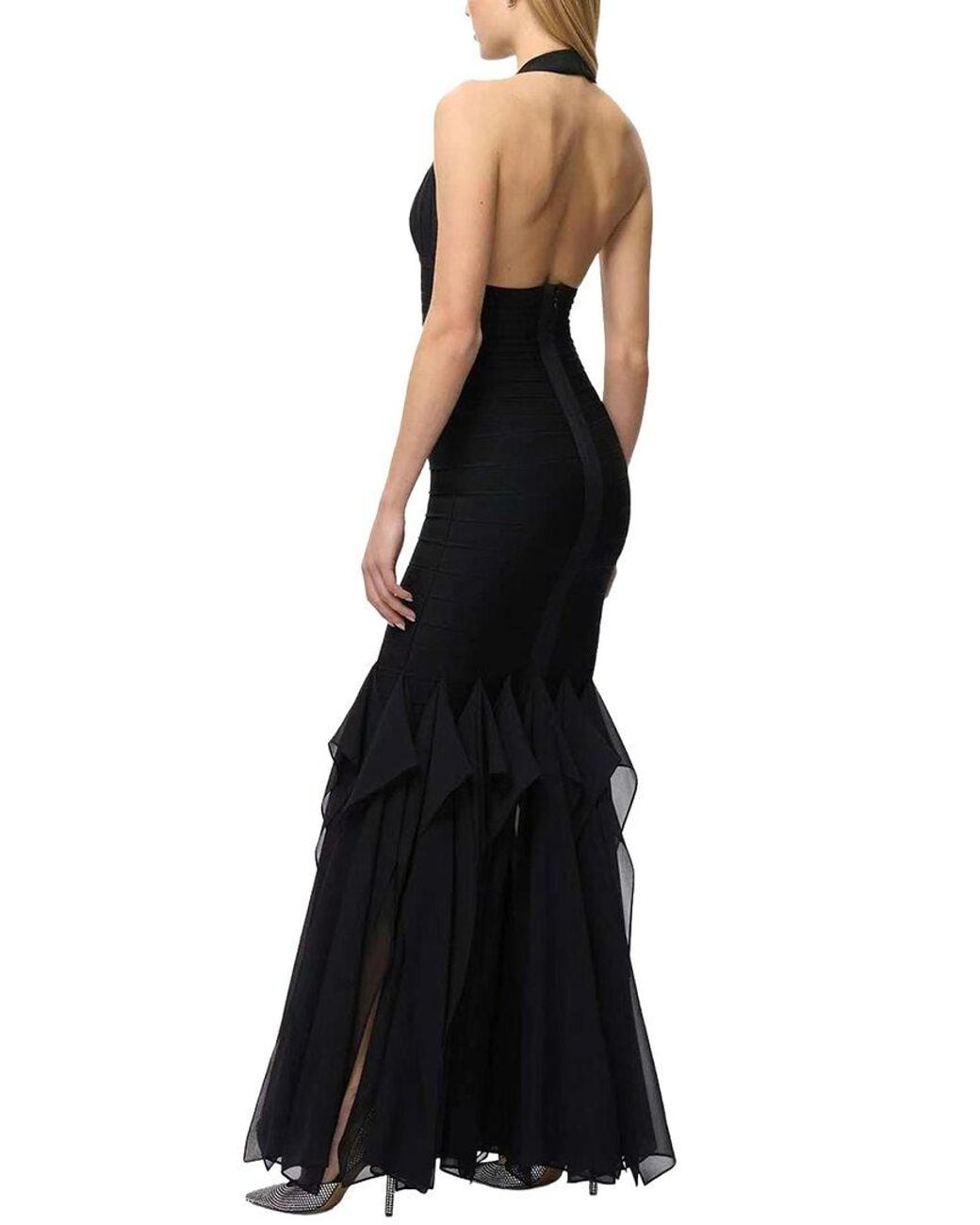 Dilireba Black Sleeveless Solid Maxi Dress