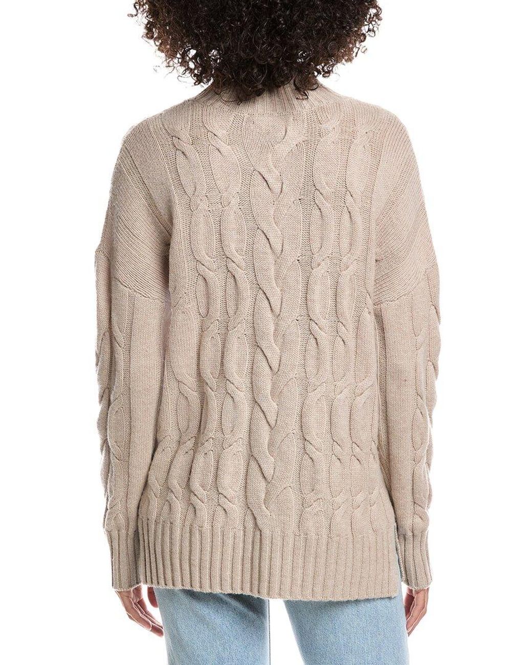 Forte Natural Luxe Wool & Cashmere-Blend Cable Sweater