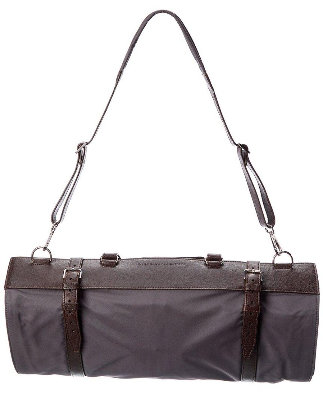 Brunello Cucinelli Suede & Leather Garment Bag in Purple for Men | Lyst