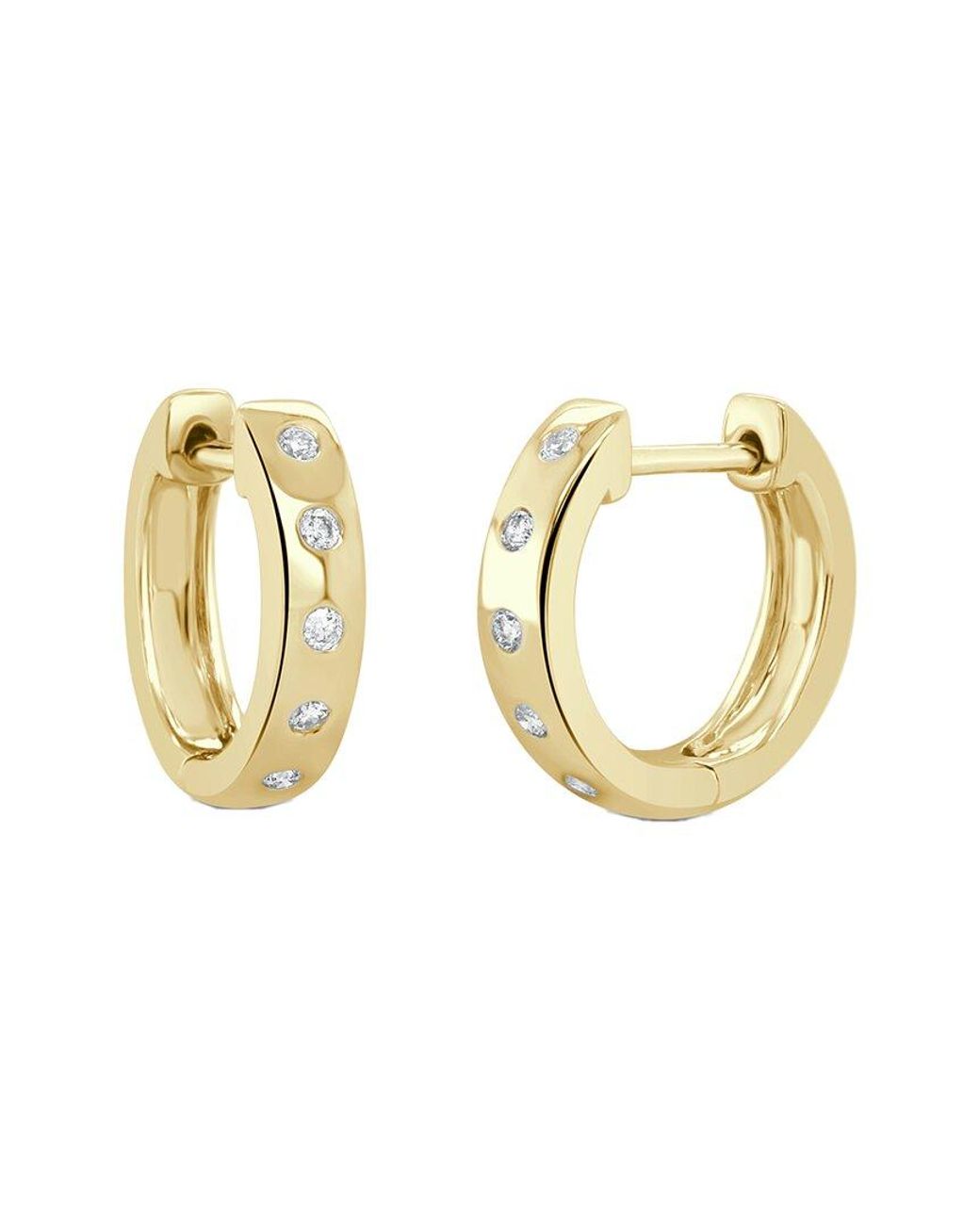 Sabrina Designs Metallic 14K 0.11 Ct. Tw. Diamond Huggie Earrings