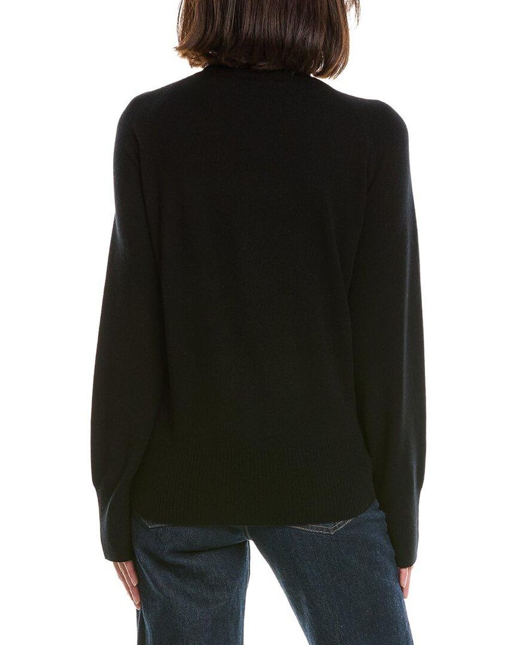 Vince Black Wool & Cashmere Raglan Turtleneck