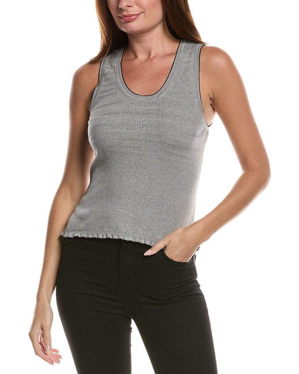 Proenza Schouler Gray Eloise Knit Top