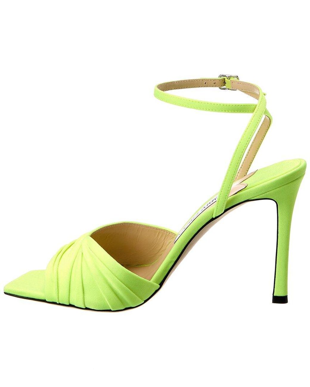 Jimmy Choo Green Basil 95 Leather Sandal