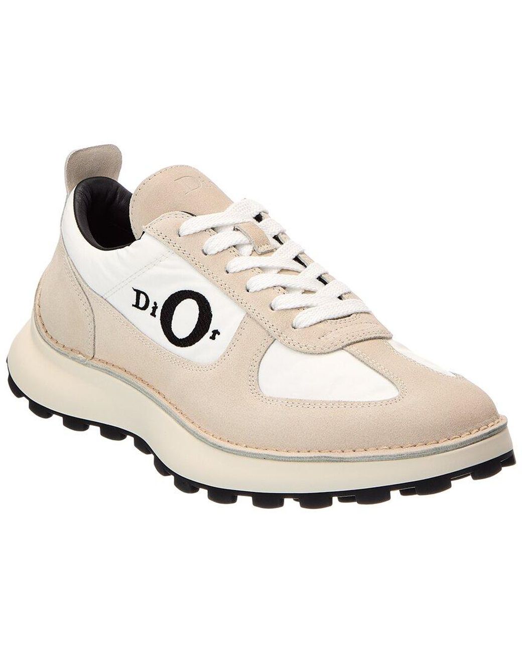 Dior White Suede-Trim Sneaker for men