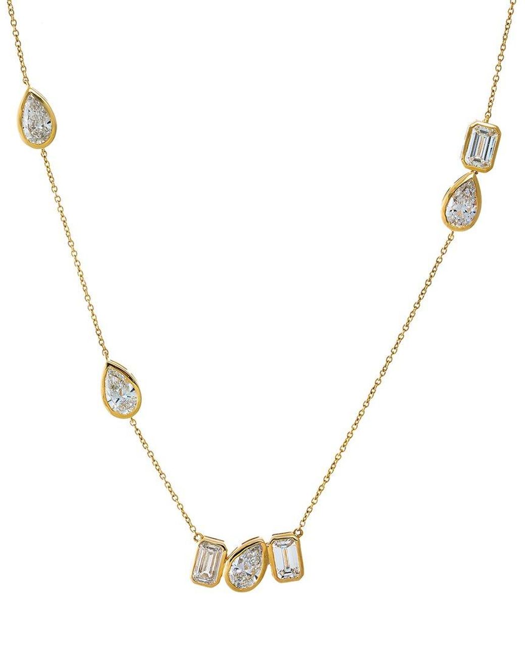 By Adina Eden Metallic 14K 4.29 Ct. Tw. Lab-Grown Diamond Necklace