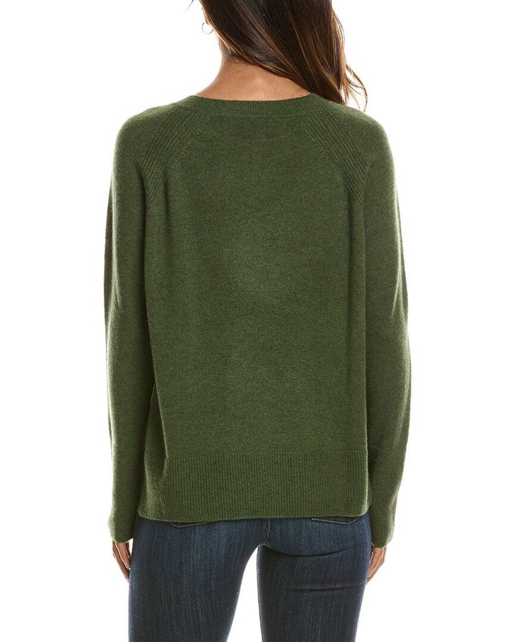 Forte Green Easy Crewneck 100% Cashmere Sweater